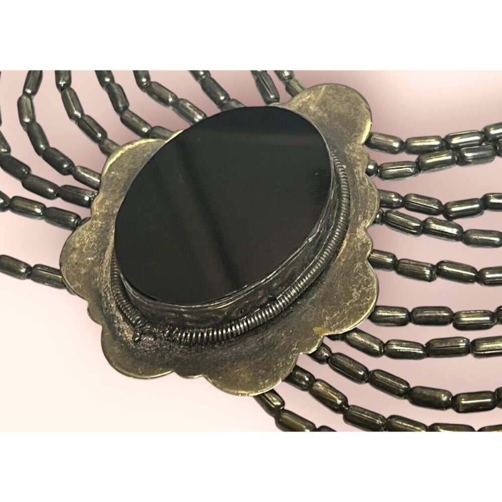 Vintage Massive Multi Stranded Silver Plated Stat… - image 6